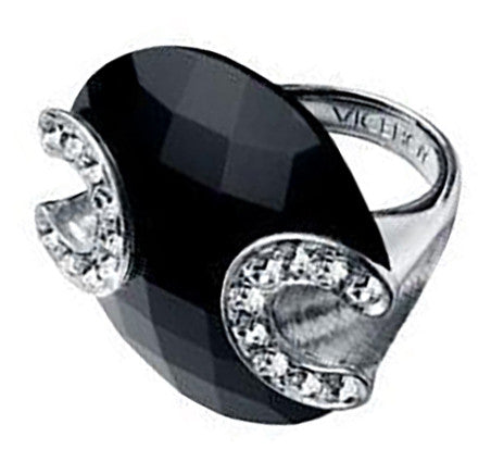 Anillo Viceroy Plata y Piedra Negra con Circonitas 1042A015-95