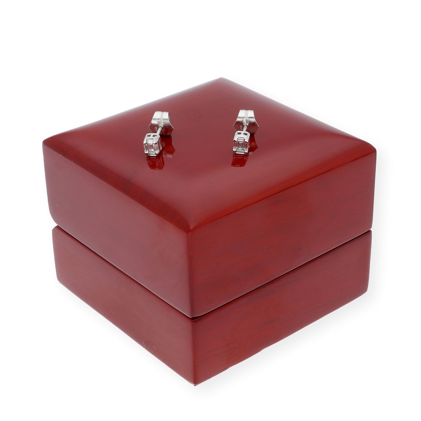 Pendientes baguette de Oro Blanco 18k y Diamantes