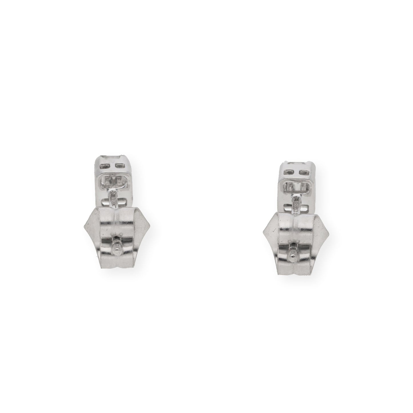 Pendientes baguette de Oro Blanco 18k y Diamantes