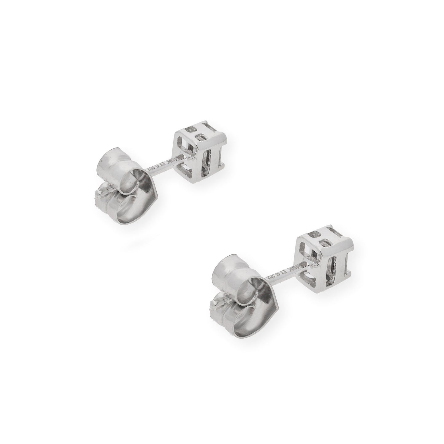 Pendientes baguette de Oro Blanco 18k y Diamantes