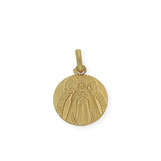 Medalla Virgen de la Soledad sin cerco pequeña en Oro 18k