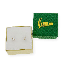 Pendientes Bebé Oro Y Perlas en Patillas 4 mm
