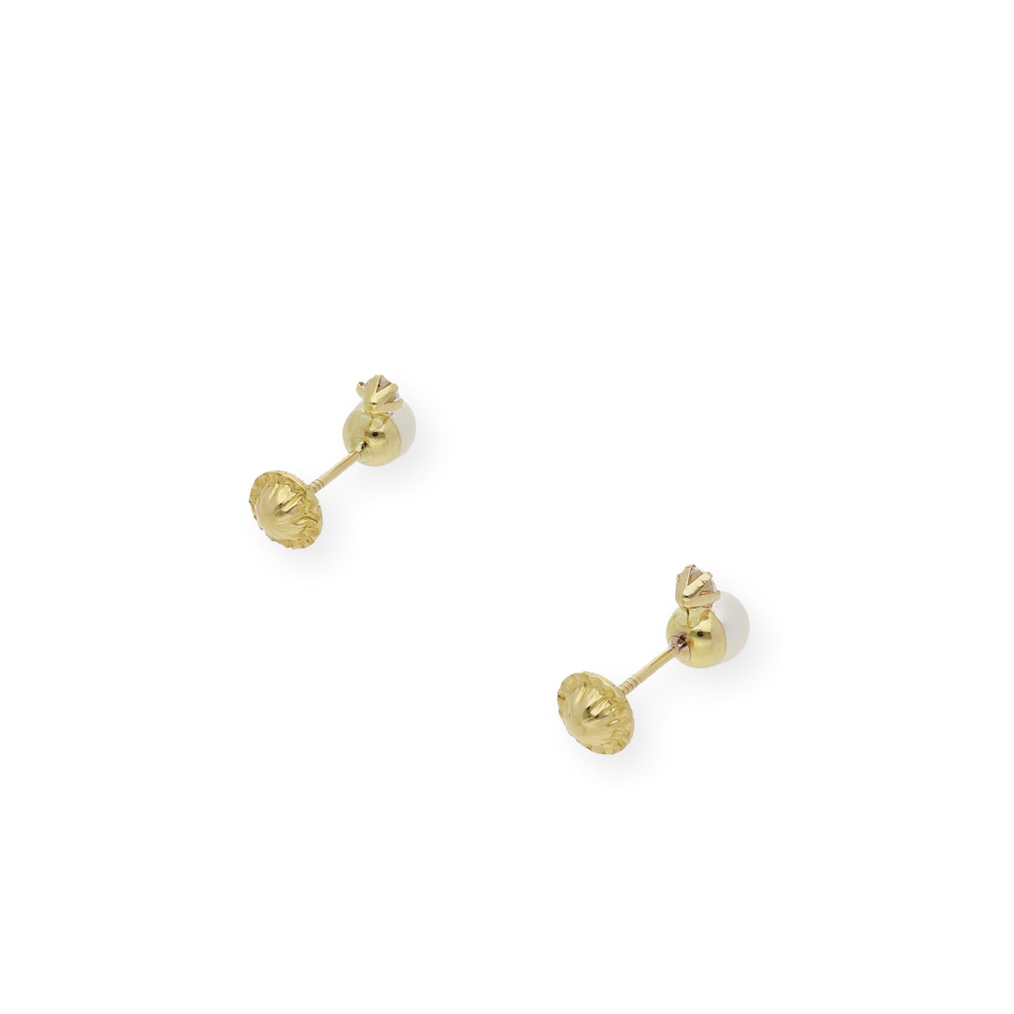 Pendientes Bebé Oro con Perlas de 4.20 mm y circonita