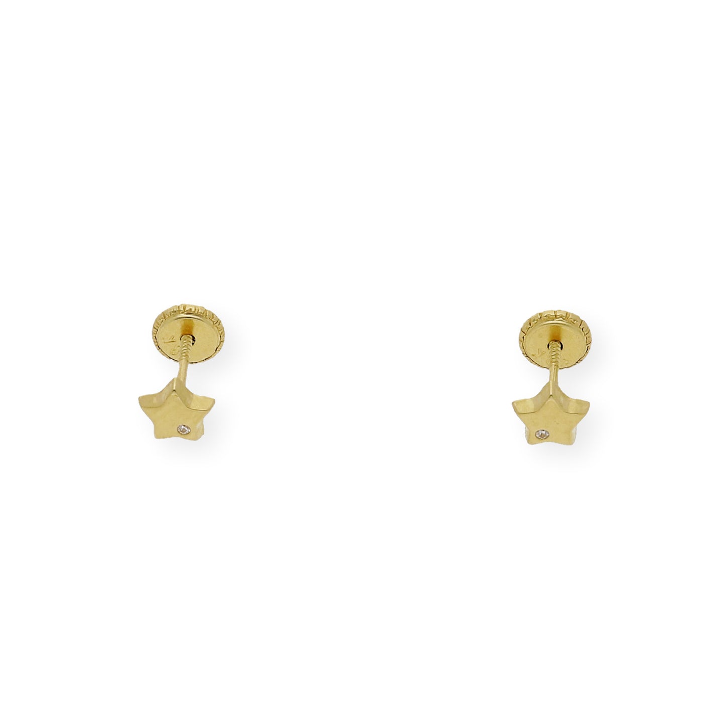 Pendientes bebé estrella y circonita Oro amarillo 18K