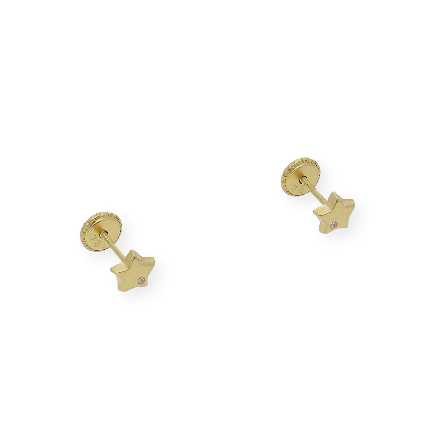 Pendientes bebé estrella y circonita Oro amarillo 18K
