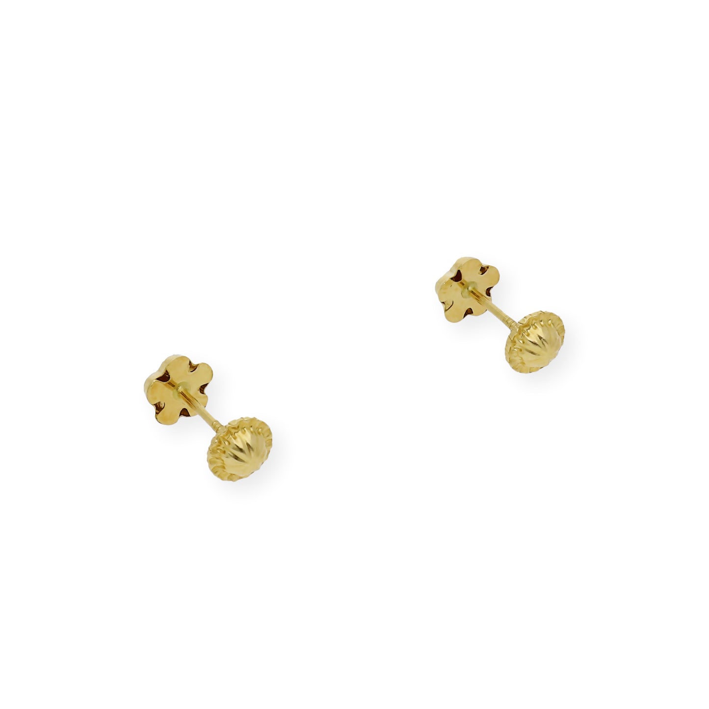 PENDIENTES FLOR BEBÉ EN ORO 18K Y CIRCONITAS