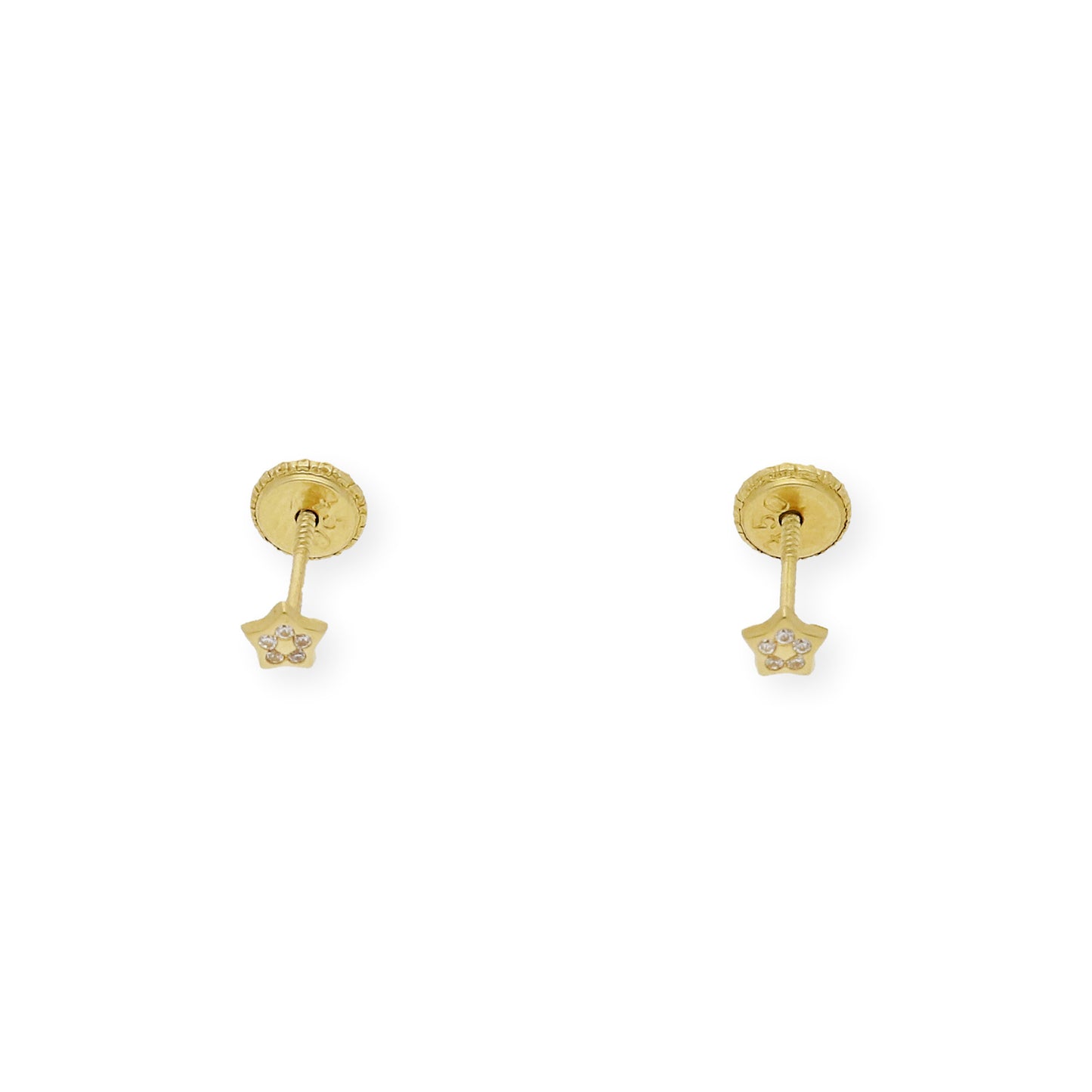 Pendientes bebé estrella con circonitas Oro amarillo 18K