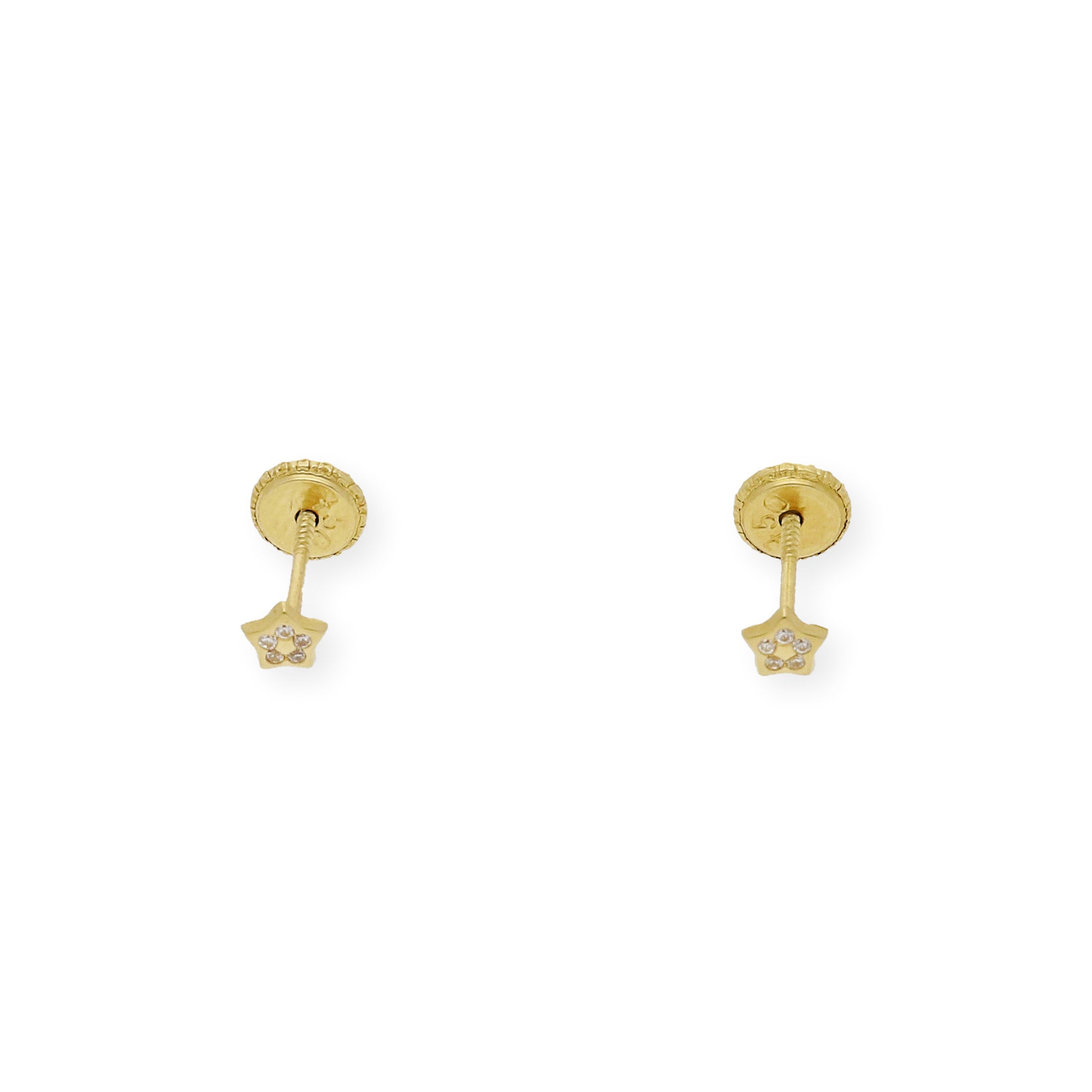 Pendientes bebé estrella con circonitas Oro amarillo 18K