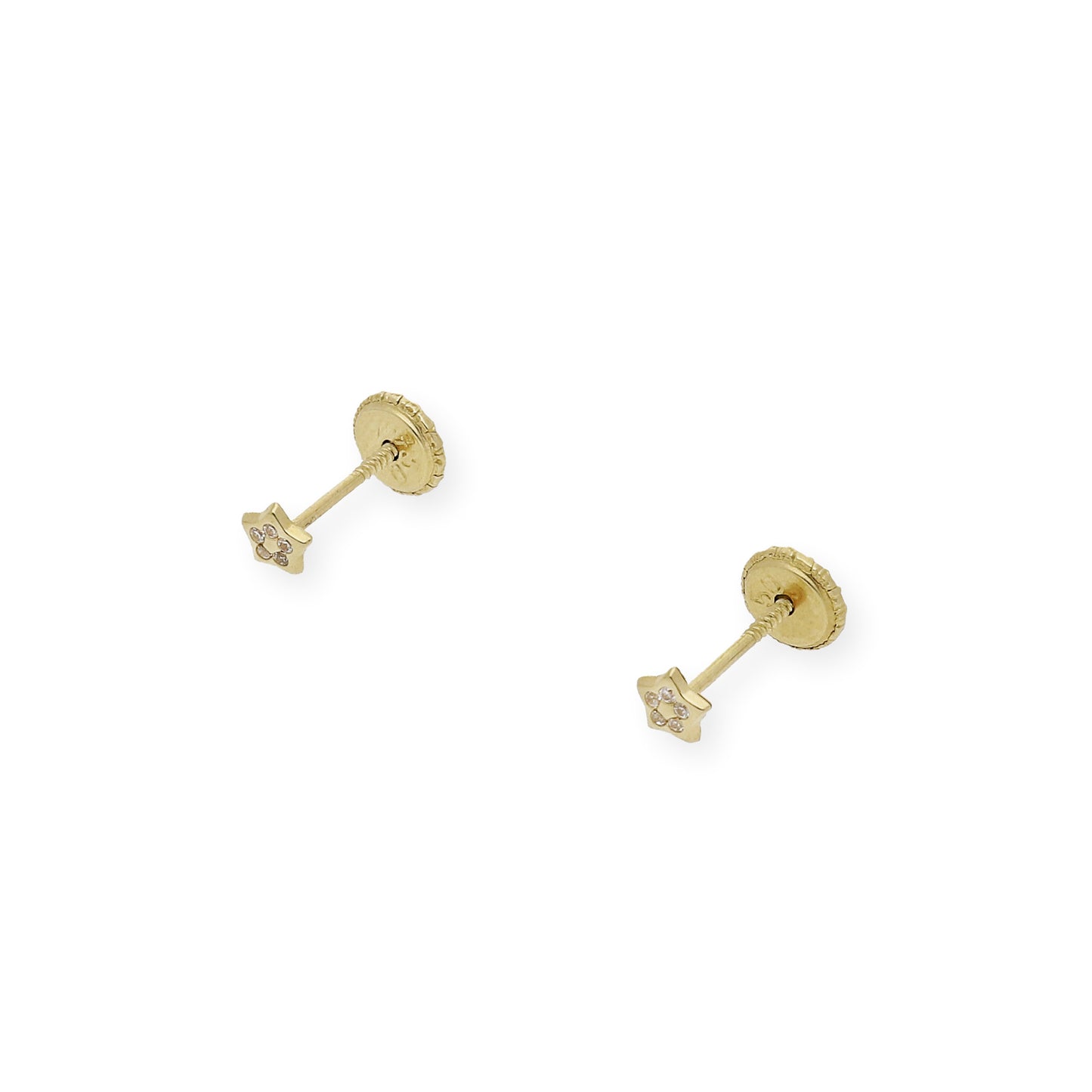 Pendientes bebé estrella con circonitas Oro amarillo 18K