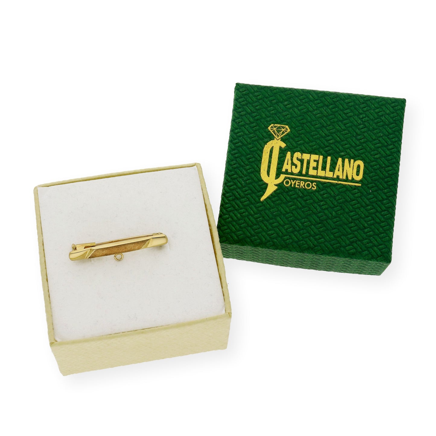 Imperdible Bebé de Barra Lisa Mate y Brillo en Oro Amarillo 18K