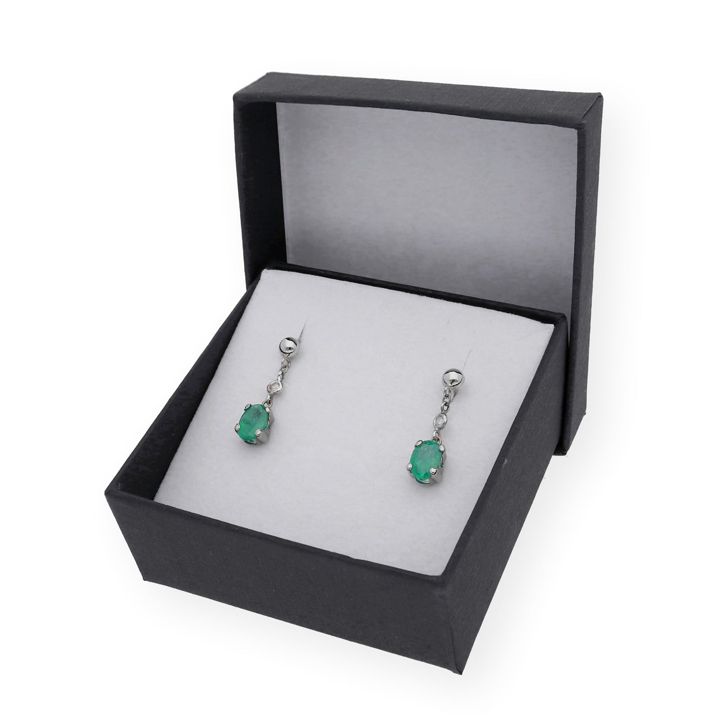 Pendientes Deseo en Oro 18k con Diamantes y Esmeraldas