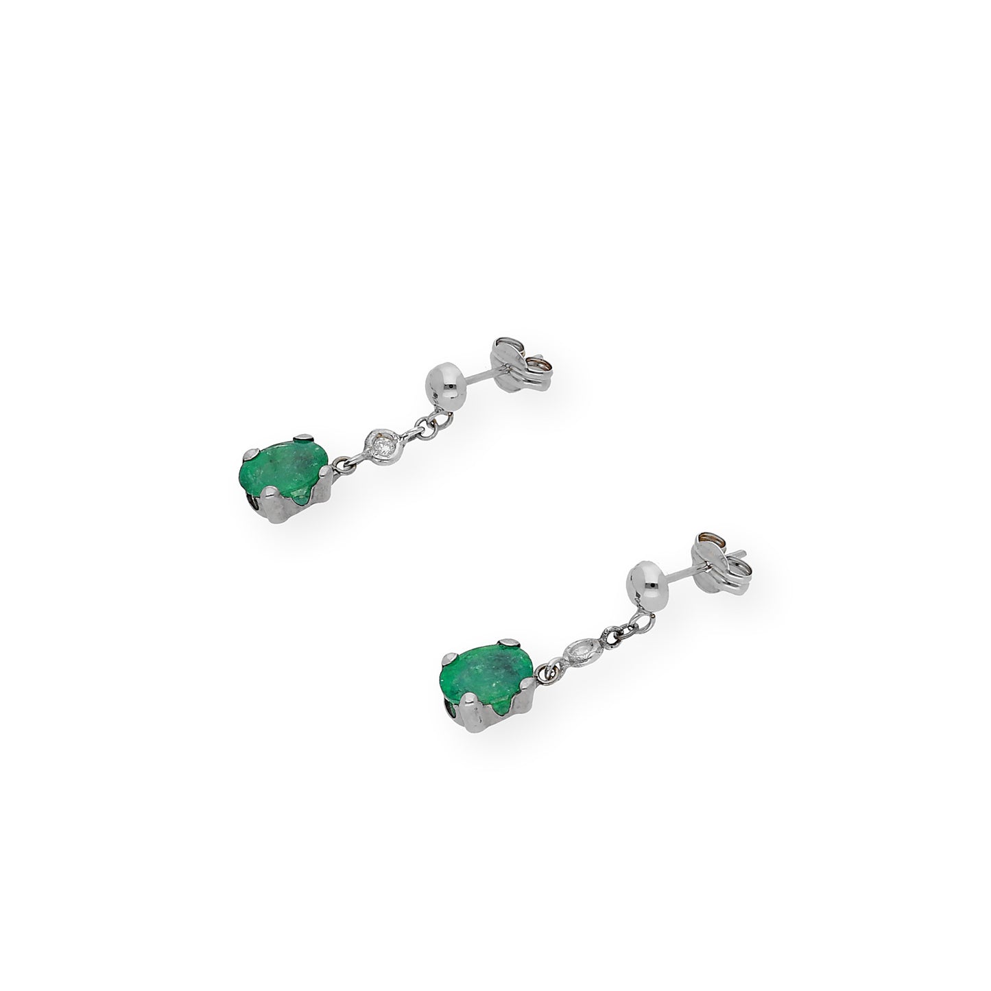 Pendientes Deseo en Oro 18k con Diamantes y Esmeraldas