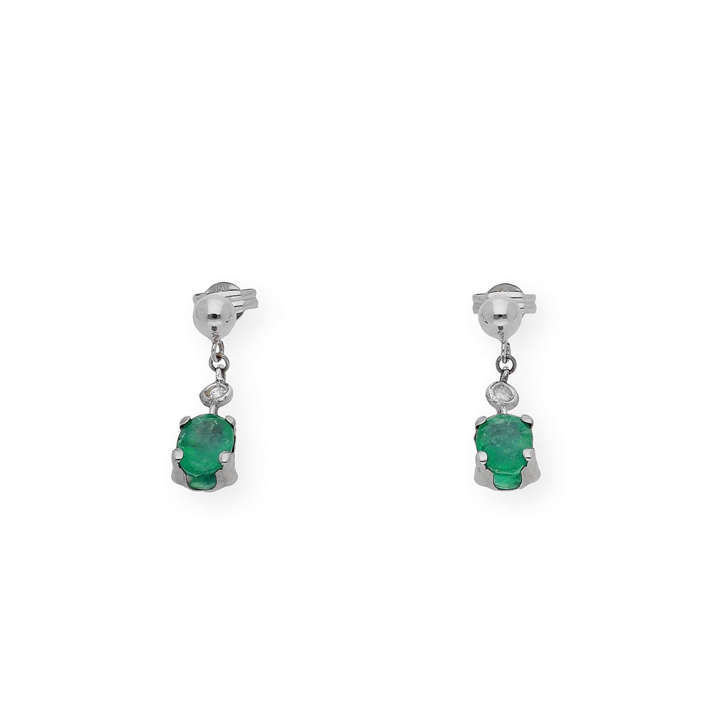 Pendientes Deseo en Oro 18k con Diamantes y Esmeraldas