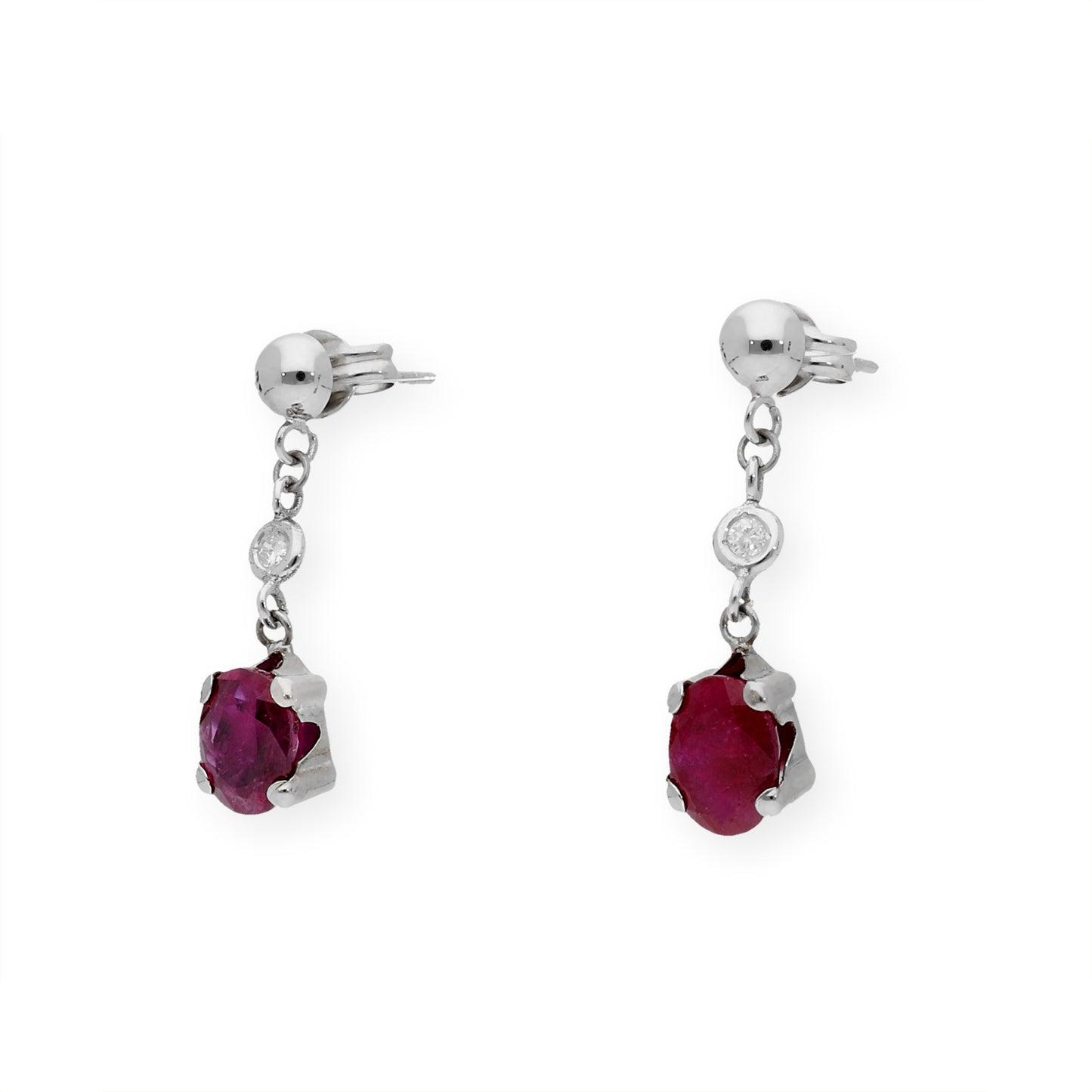 Pendientes Deseo en Oro 18k con Diamantes y Rubíes