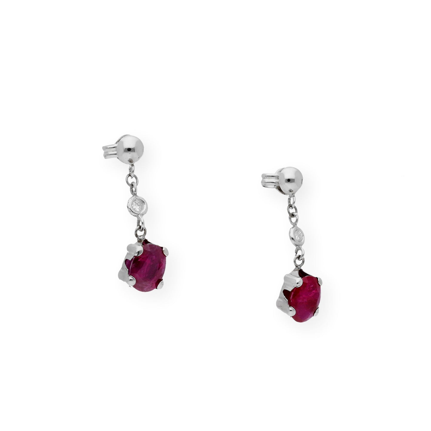 Pendientes Deseo en Oro 18k con Diamantes y Rubíes