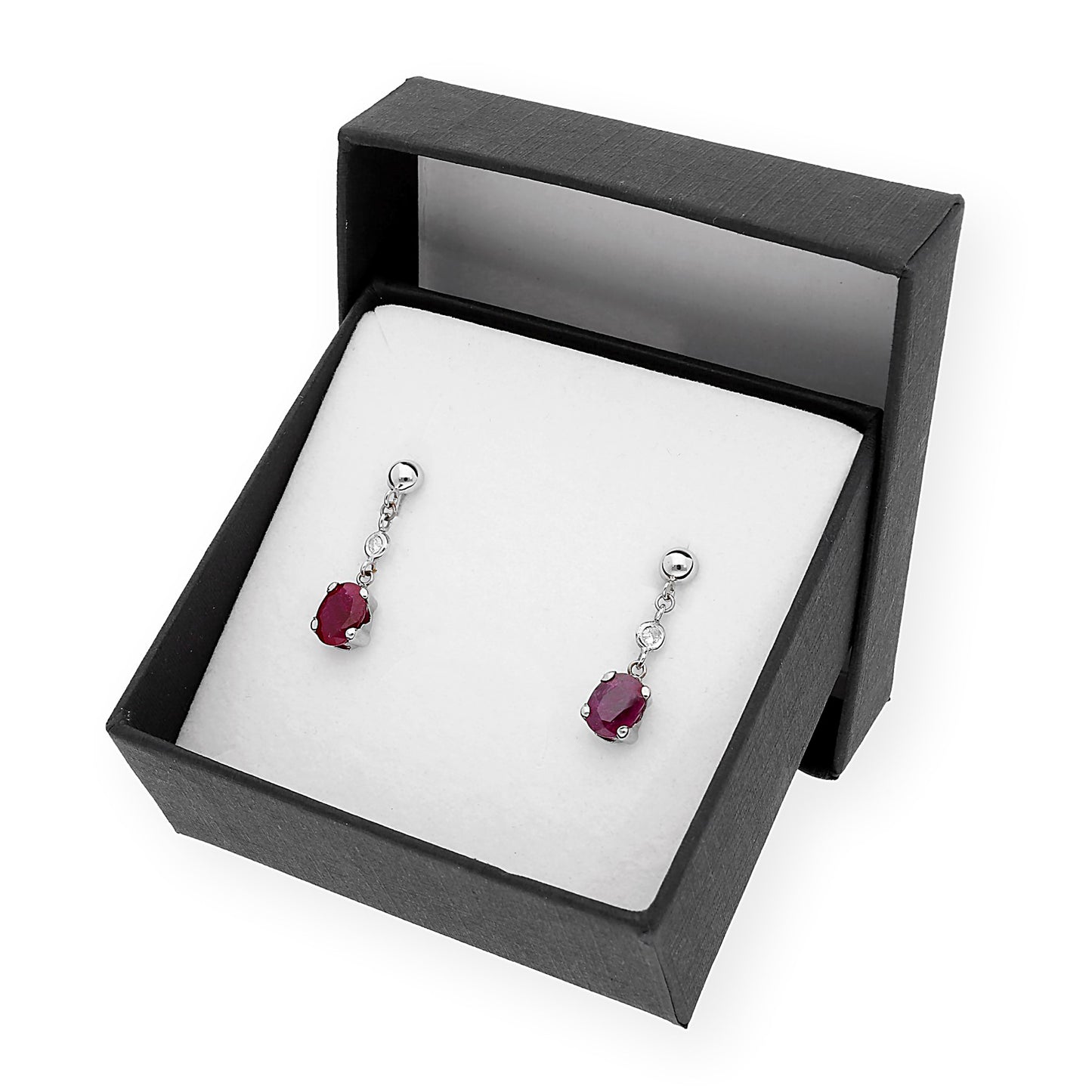 Pendientes Deseo en Oro 18k con Diamantes y Rubíes