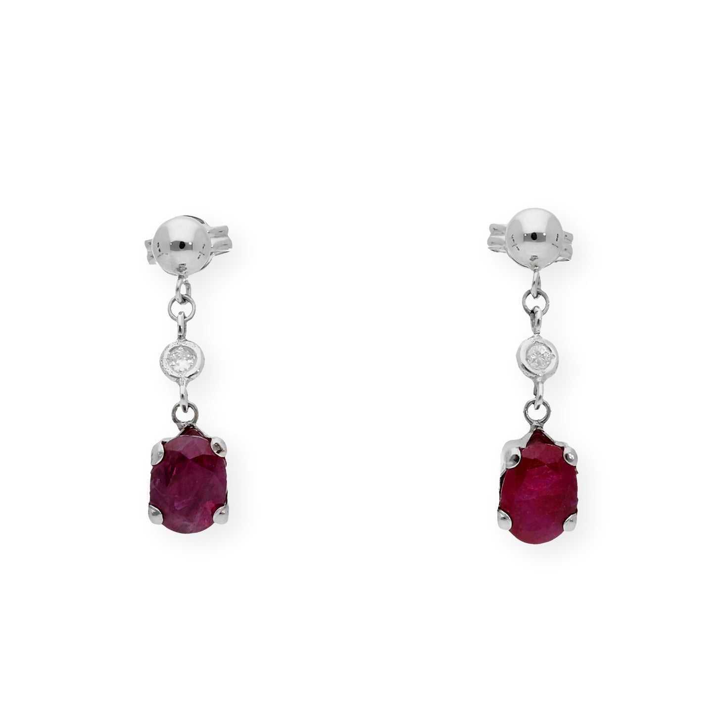 Pendientes Deseo en Oro 18k con Diamantes y Rubíes