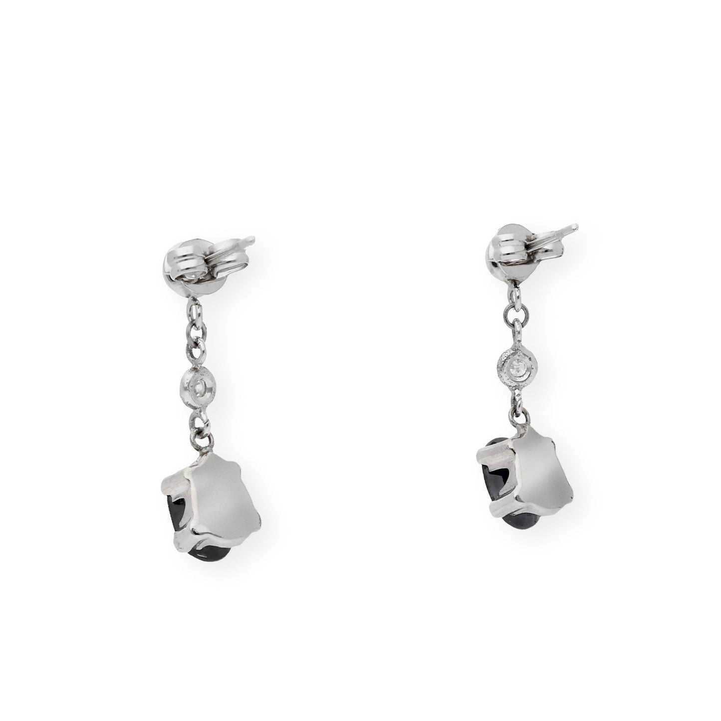 Pendientes Deseo en Oro 18k con Diamantes y Zafiros