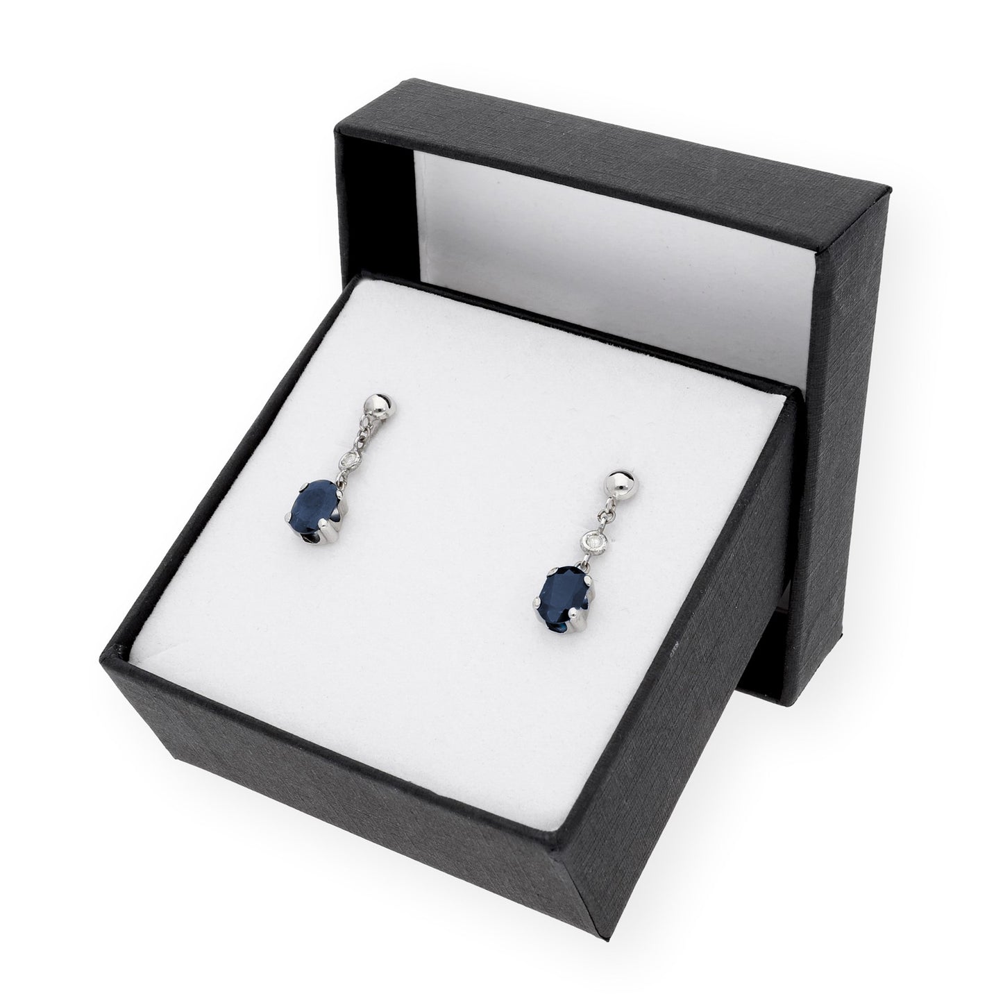 Pendientes Deseo en Oro 18k con Diamantes y Zafiros