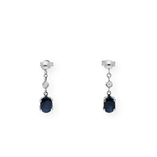 Pendientes Deseo en Oro 18k con Diamantes y Zafiros