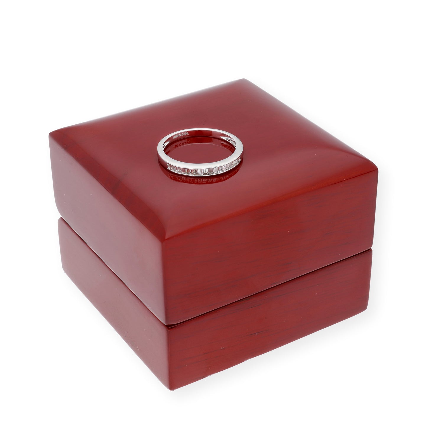 Anillo de Diamantes talla Baguette en Oro Blanco 18k