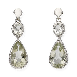 Pendientes Promesa en plata de ley 925 y Olivinas