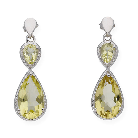 Pendientes Promesa en plata de ley 925 y Topacio Limón