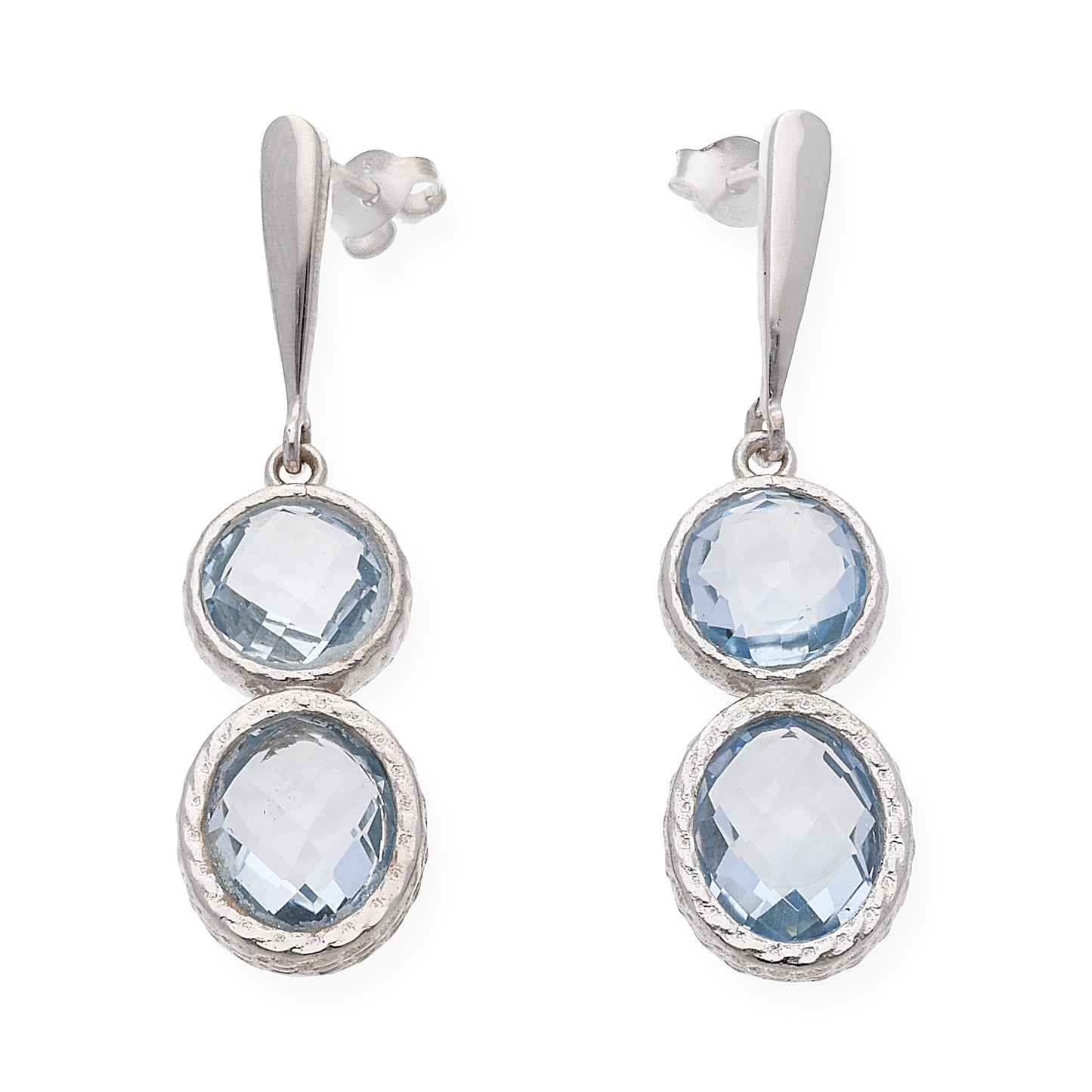 Pendientes Eclipse en plata de ley 925 con Topacio Azul