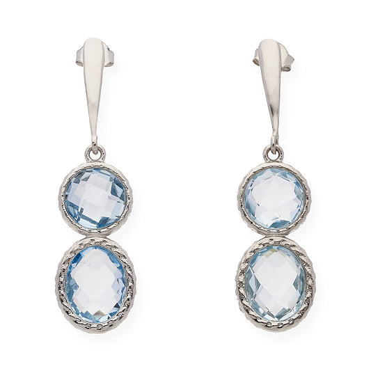Pendientes Eclipse en plata de ley 925 con Topacio Azul