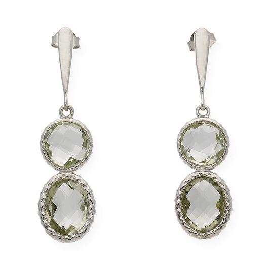 Pendientes Eclipse en plata de ley 925 con Olivinas