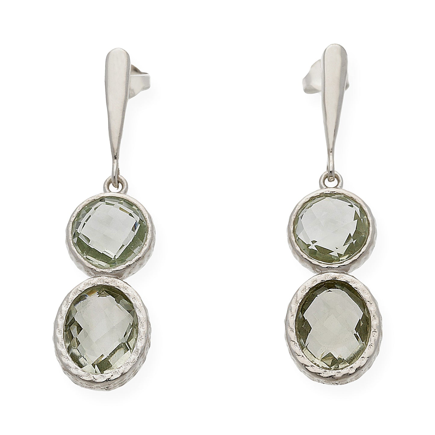 Pendientes Eclipse en plata de ley 925 con Olivinas