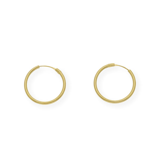 Pendientes Aro media caña 19.18 mm en Oro 18k