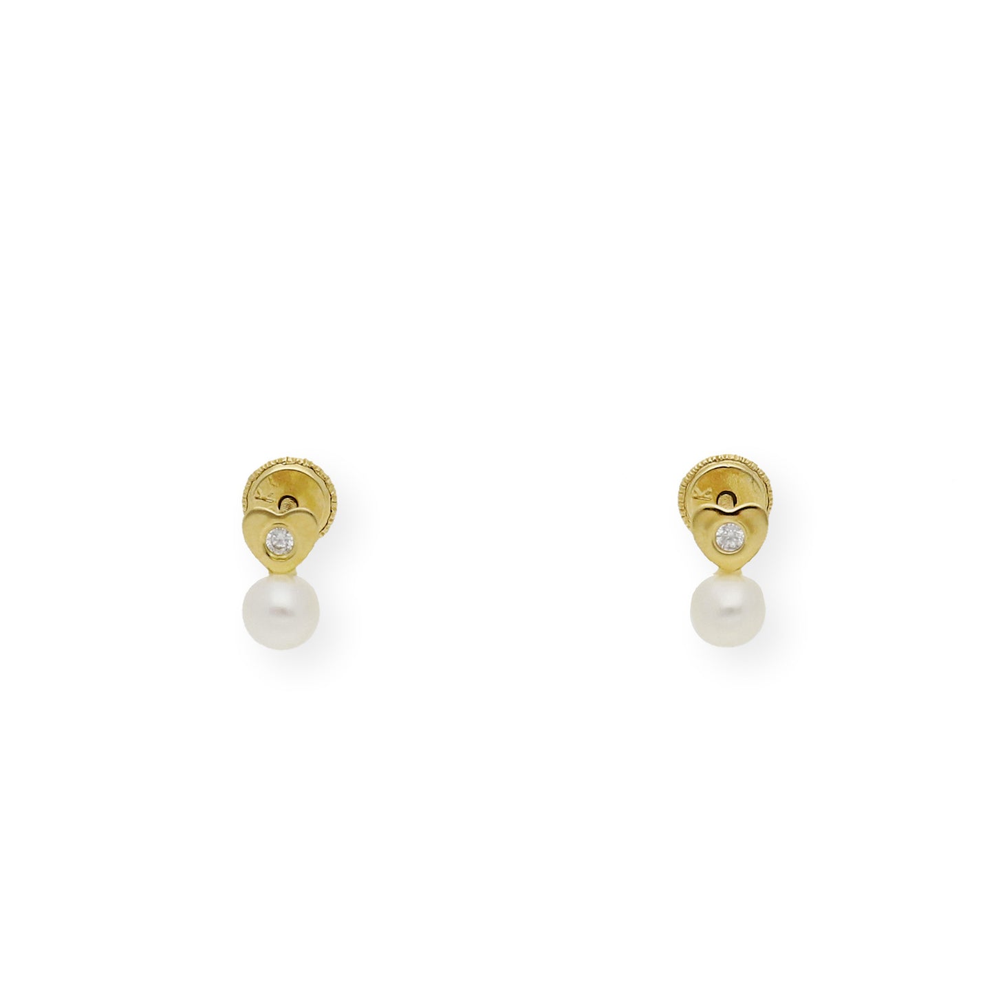 PENDIENTES ERIS BEBÉ EN ORO 18K PERLAS Y CIRCONITA