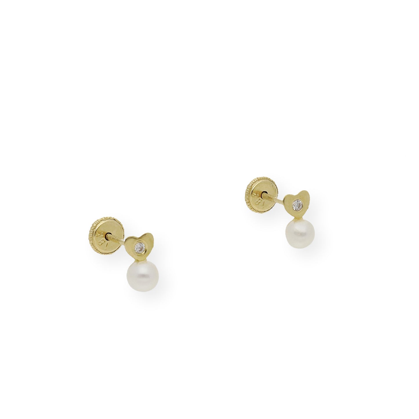 PENDIENTES ERIS BEBÉ EN ORO 18K PERLAS Y CIRCONITA