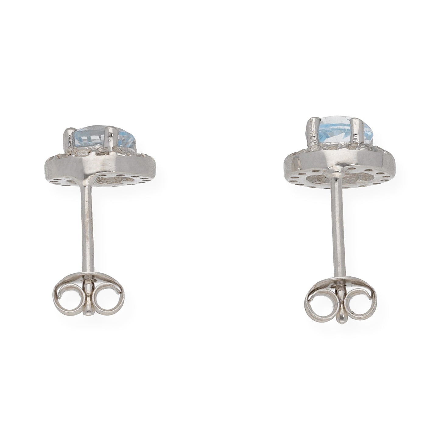 Pendientes Bella en Plata de ley 925 con Topacio azul y Circonitas