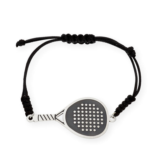 Pulsera Macramé Pala de Pádel en Plata de Ley 925