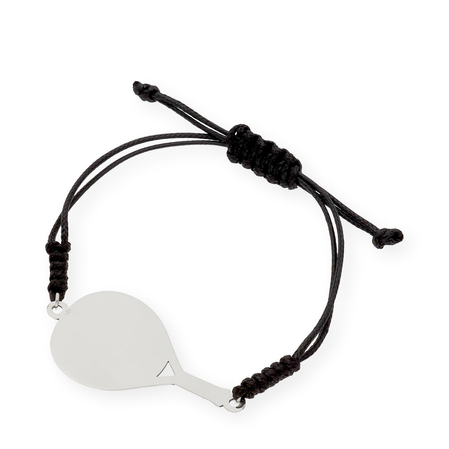 Pulsera Macramé Pala de Pádel en Plata de Ley 925