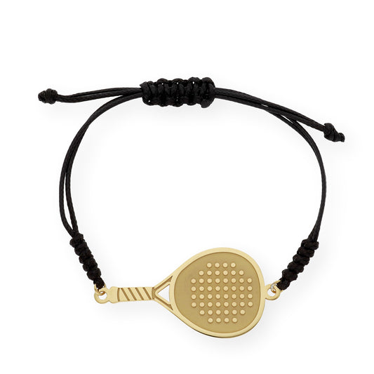 Pulsera Macramé Pala de Pádel en Plata de Ley 925 Bañada en Oro de 18K