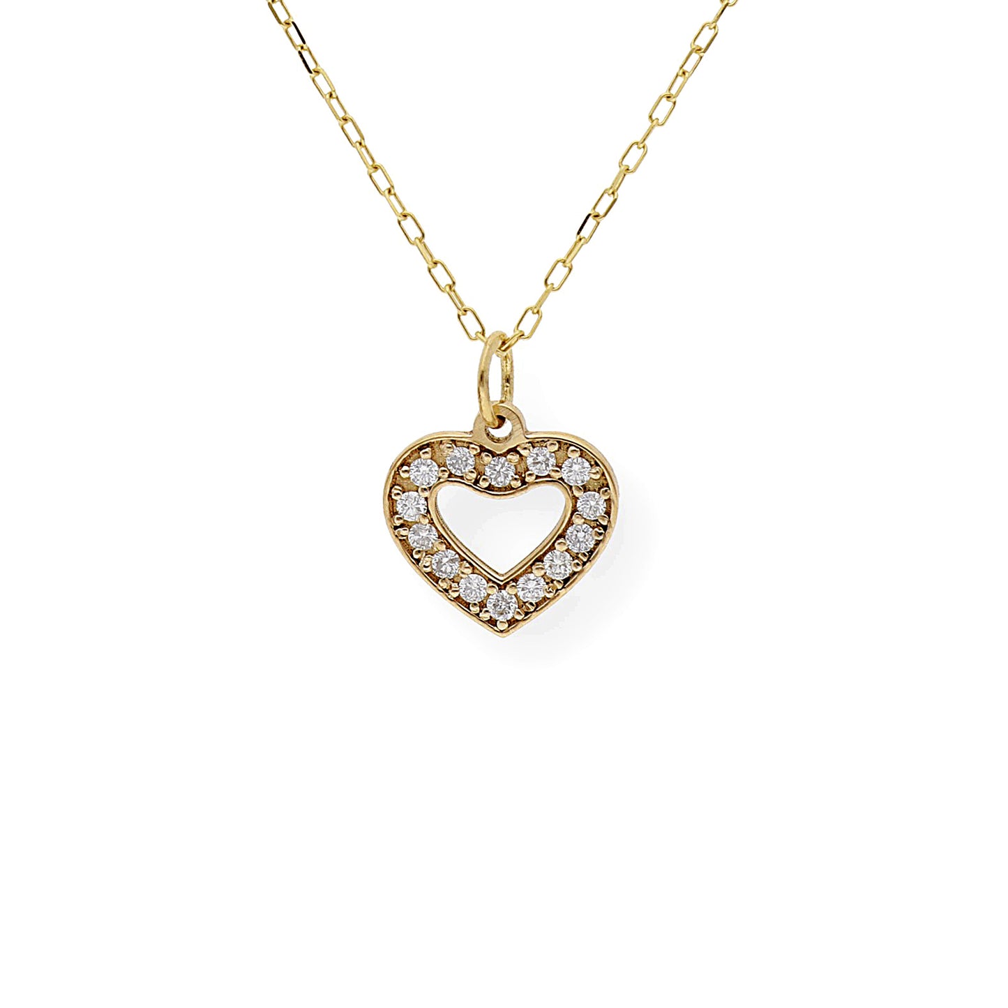 Collar de Oro y Diamante con Colgante de Corazón