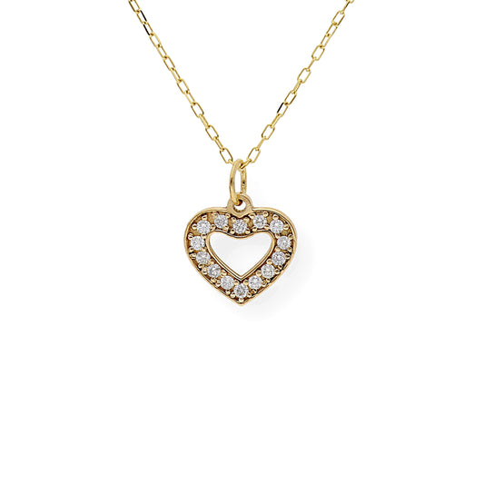Collar de Oro y Diamante con Colgante de Corazón