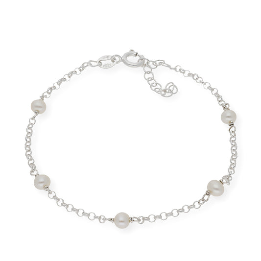Pulsera de Perlas de Agua Dulce en Plata de Ley 925