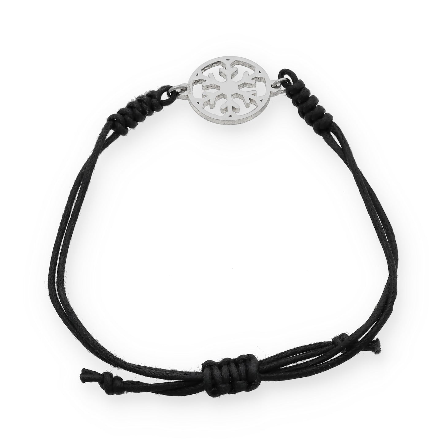 Pulsera Macramé Copo de Nieve en Plata de Ley 925