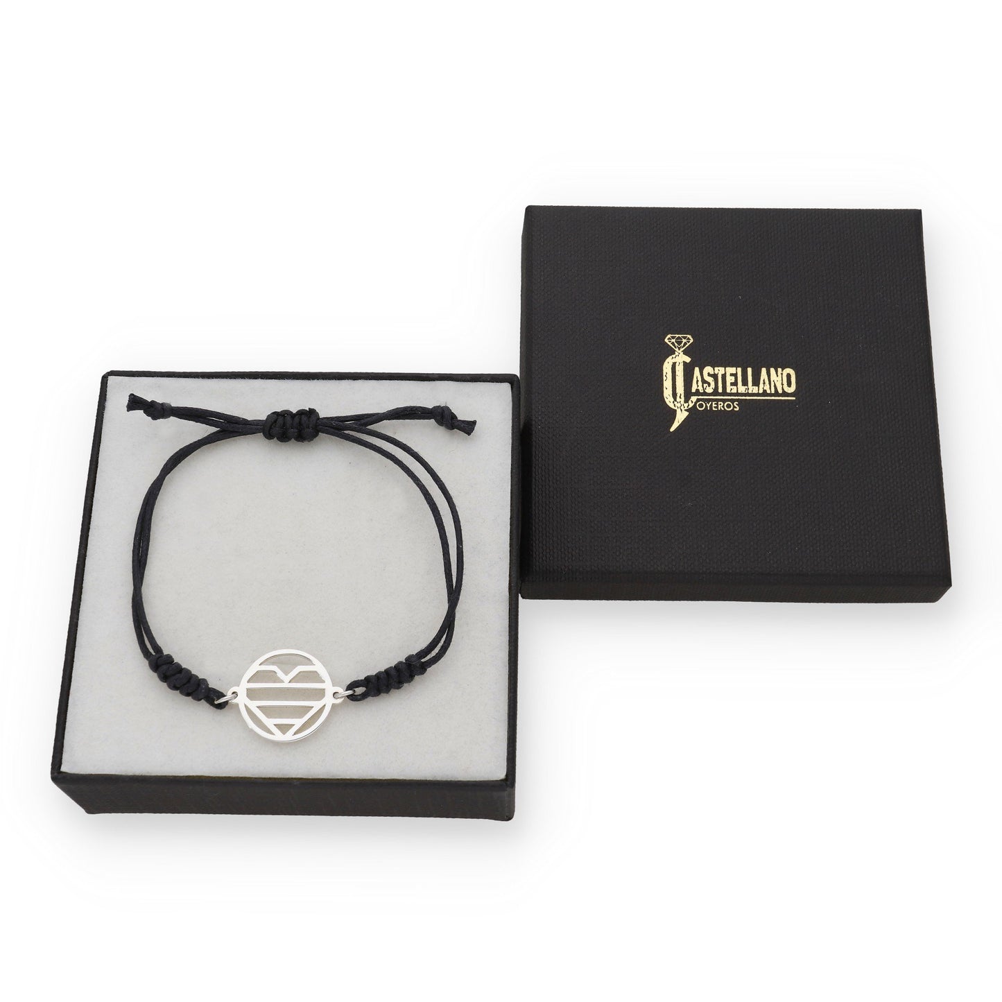 Pulsera Macramé Corazón en Plata de Ley 925