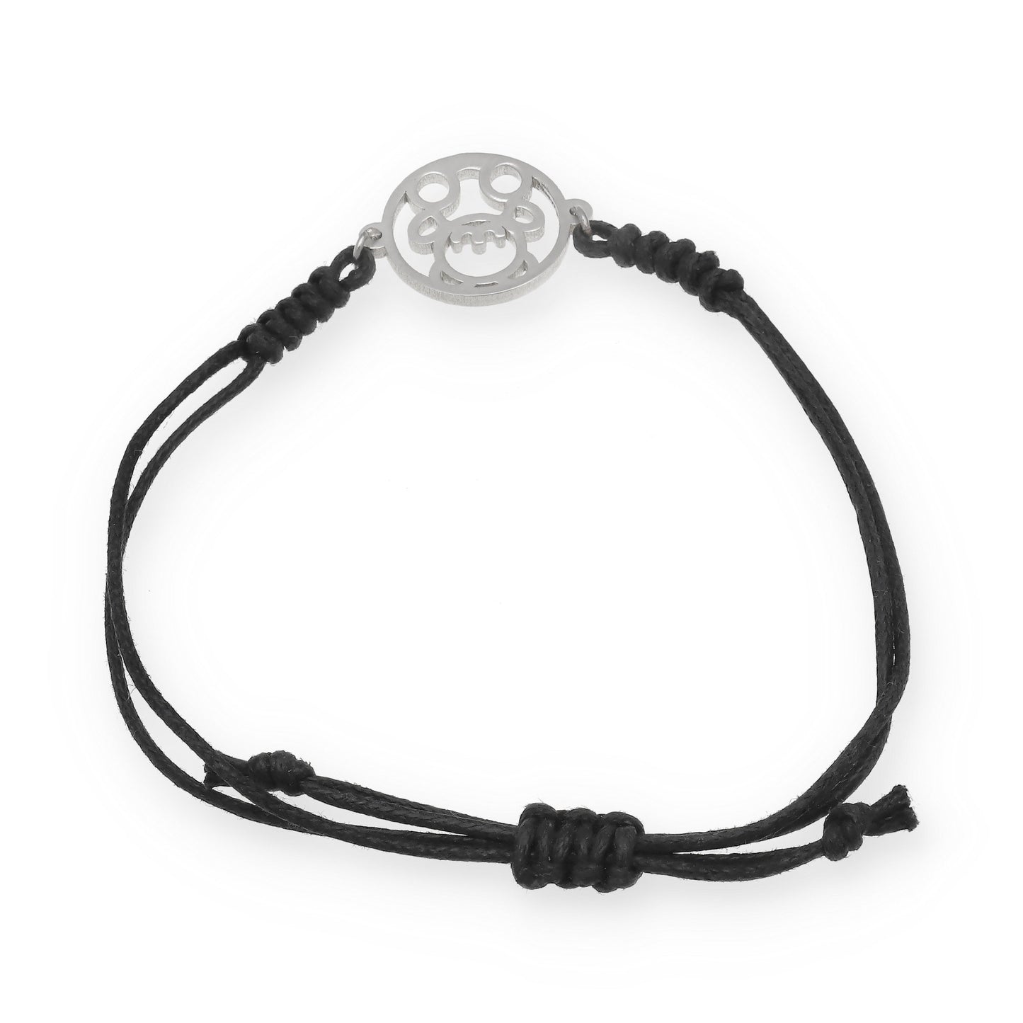 Pulsera Macramé Osito en Plata de Ley 925