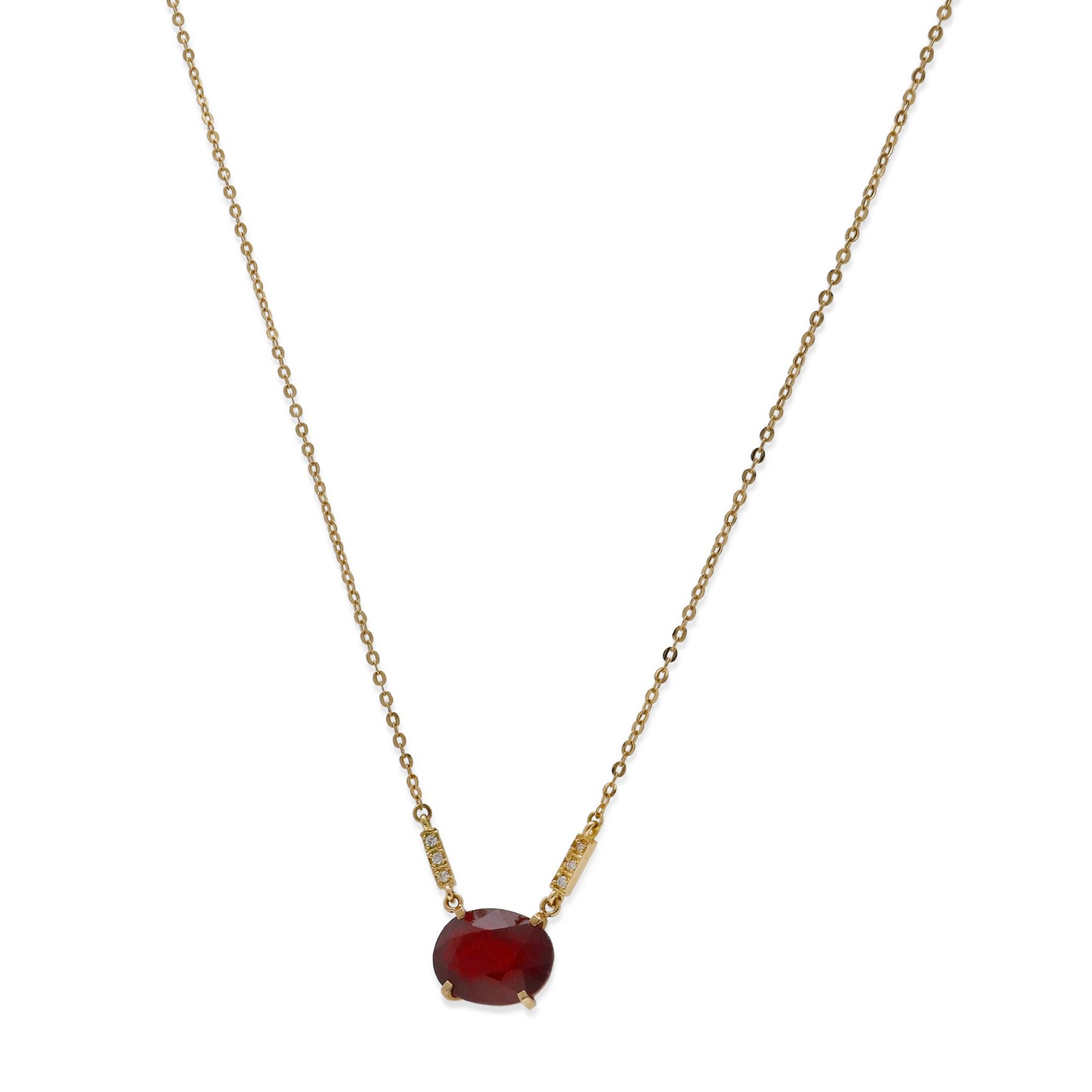 Collar con Colgante Sahara con Rubí Central y Diamantes