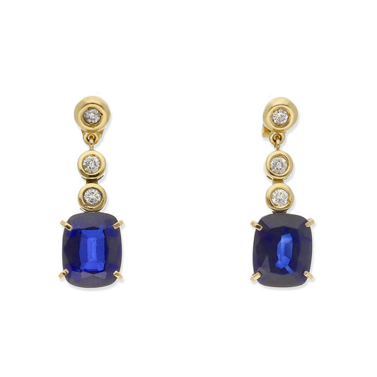 Pendientes Nocturna en Oro de 18K con Diamantes y Zafiros