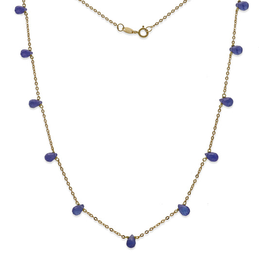 Gargantilla Jardín en Oro de Ley 18K con Zafiros