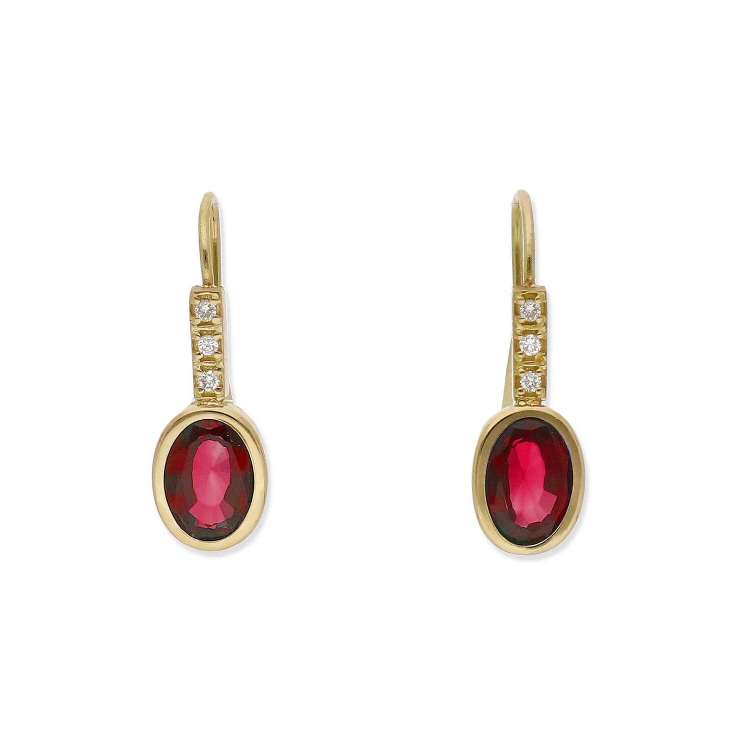 Pendientes Margo en Oro de Ley 18K con Rubíes y Diamantes