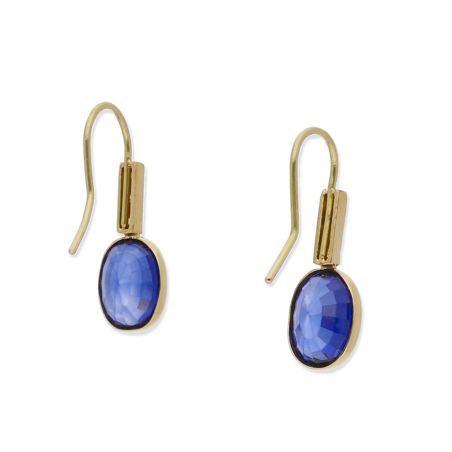 Pendientes Margo en Oro de Ley 18K con Zafiro y Diamantes
