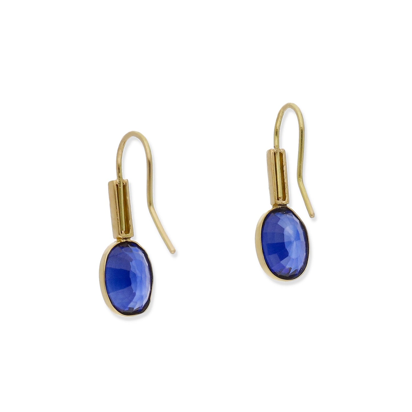 Pendientes Margo en Oro de Ley 18K con Zafiro y Diamantes